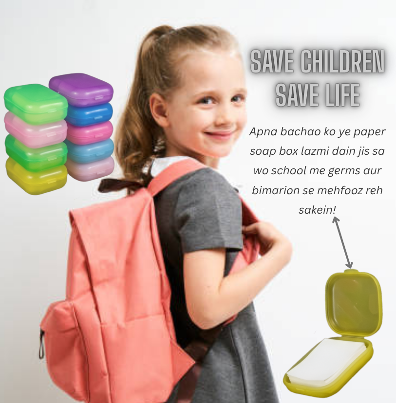 (Buy 1 - Get 9 Free) Portable Paper Soap Box - (Pack of 10 & 200 Sheets)