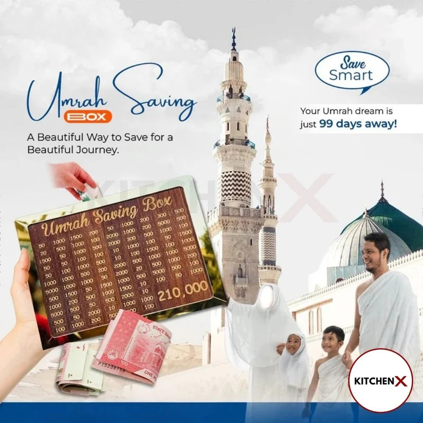 Umrah Saving Box - Save 210,000 for Umrah | Smart Money Saving Box