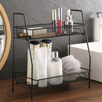 2 Layer Multi-Purpose Mini Portable Iron Organizer Shelf...